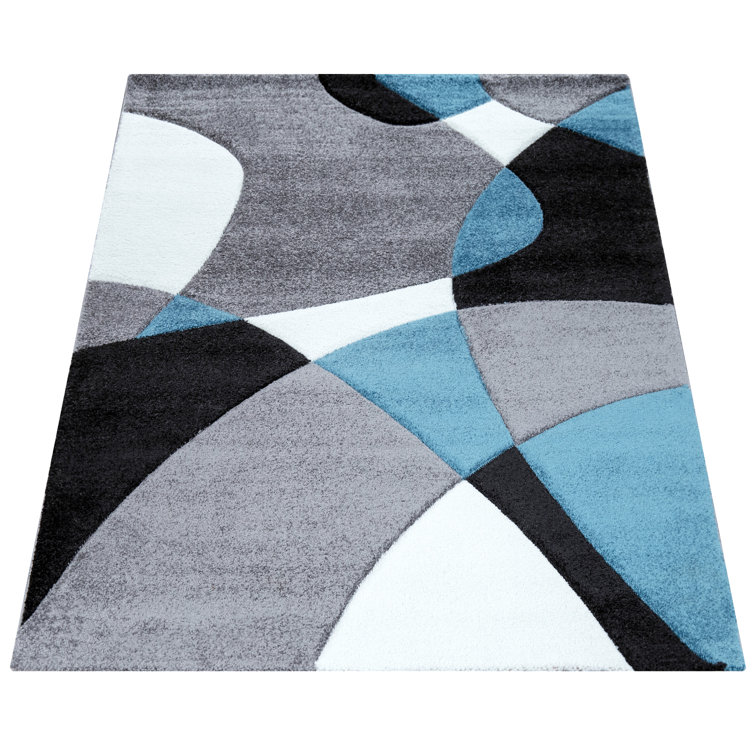 Oliver Performance Turquoise/Gray/White Rug Wayfair